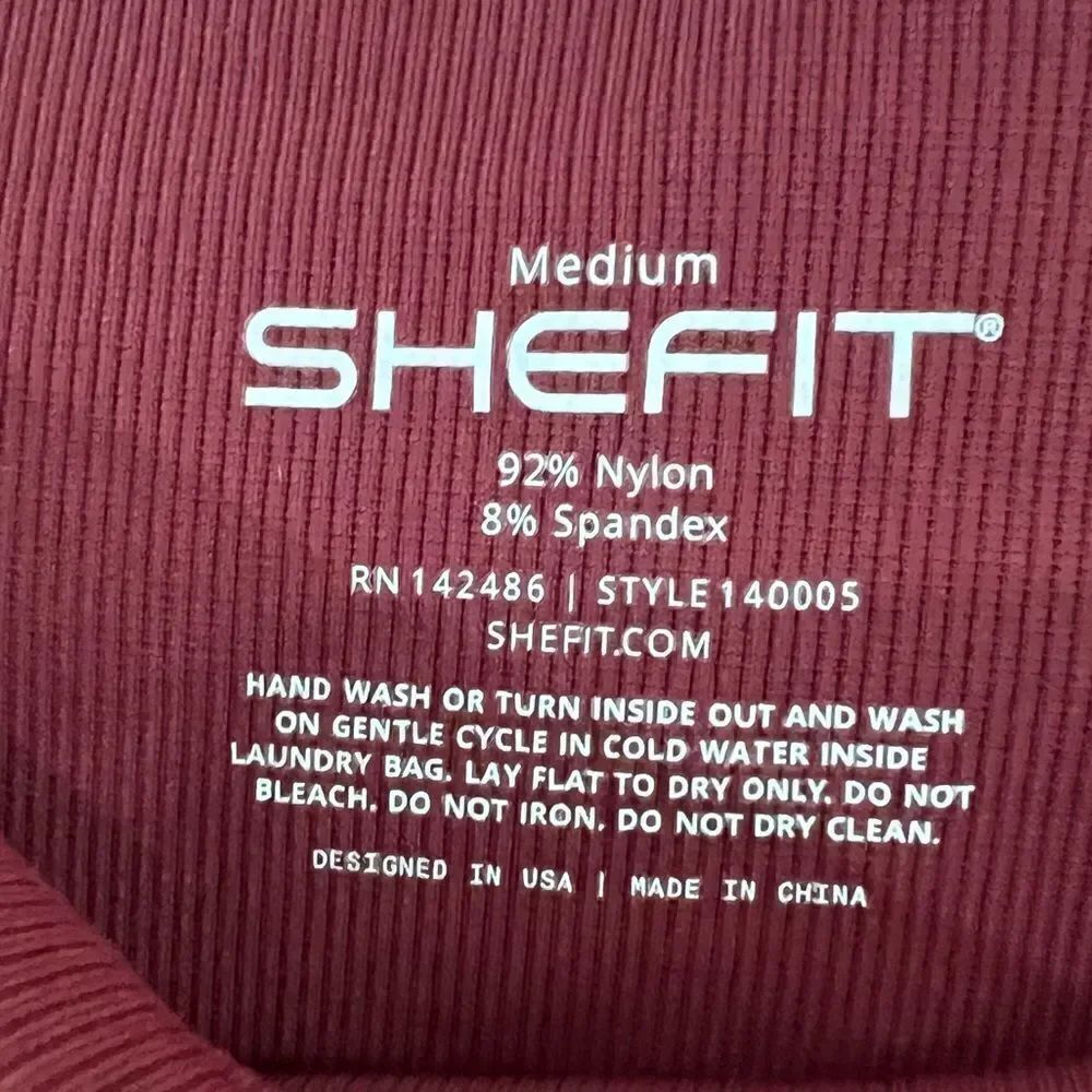 NWT Shefit Black Cherry Crossover Seamless Mesh Leggings Size Medium - Picture 9 of 11